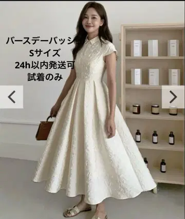 벌스데이 바쉬 JACQUARD HEPBURN DRESS IVORY S