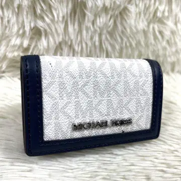 새상품급! MICHEAL KORS 키케이스 로고 금장 장식 가죽 화이트