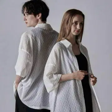 CLEL 풍선 소매 루즈 레이스 셔츠 M