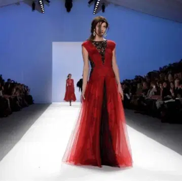 TADASHI SHOJI 쉬폰 레이스 자수 롱 원피스 사이즈 2
