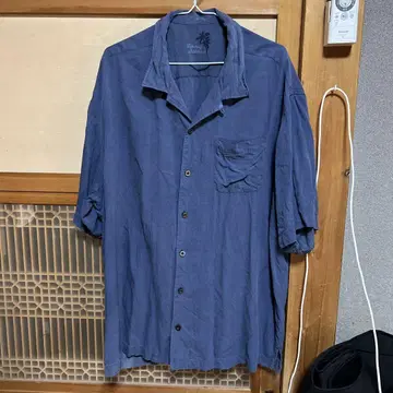 Tommy Bahama 타미힐피거 실크 반팔 셔츠 다크 블루 XL