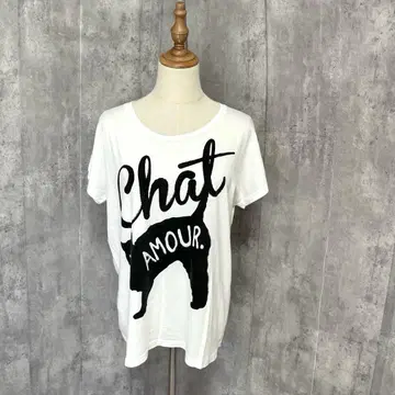 ROSE BUD Chat AMOUR 고양이 프린트 애니멀 티셔츠