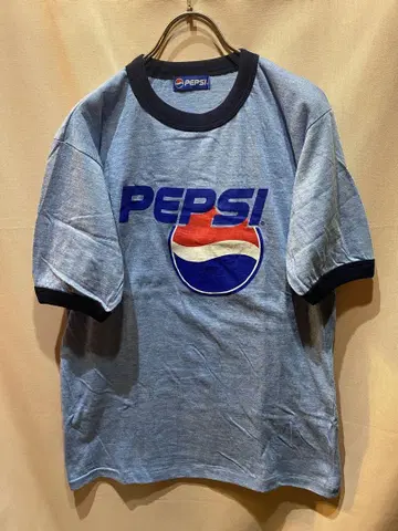 PEPSI 로고 티셔츠 라이트 블루 펩시 콜라 링거 90년대 레트로