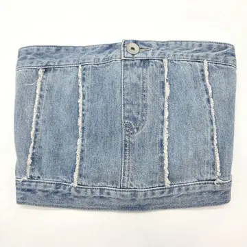 제이다 GYDA 프린지 데님 베어 탑 아이스 블루 택 포함 새상품