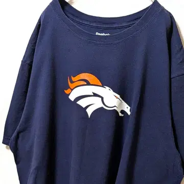 리복 NFL 덴버 브롱코스 로고 티셔츠 네이비 컬러 2XL 구제 의류