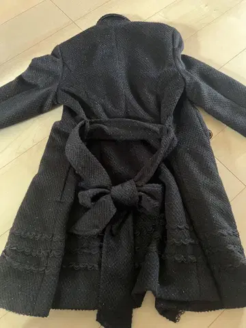 블랙 더블 브레스트 코트