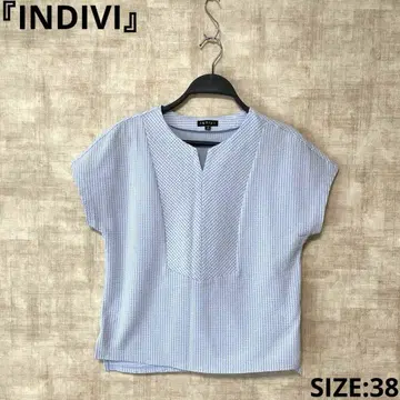 일본제 [INDIVI] 반팔 블라우스 시어서커 소재 SIZE38