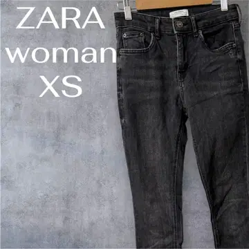 ZARA 바지 다크 그레이 스키니 데님 하이 웨스트 여성용 XS