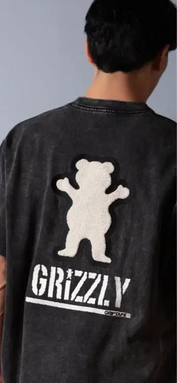 GRIZZLY 남성용 티셔츠 백 프린트 무라사키 스포츠 한정판