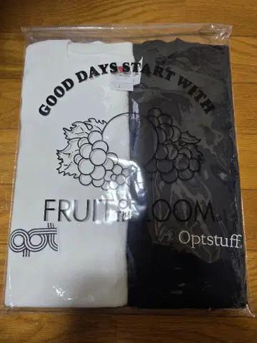 OPTSTUFF FRUIT OF THE LOOM 자수 2PACK 티셔츠