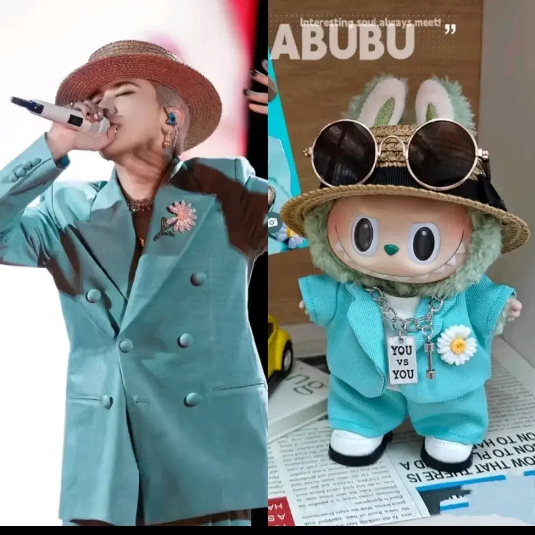 Labubu （G-DRAGON）ステージコスチューム 17cm用 5点セット Labubu GD G-Dragon Pink Tour Outfit Set | eBay