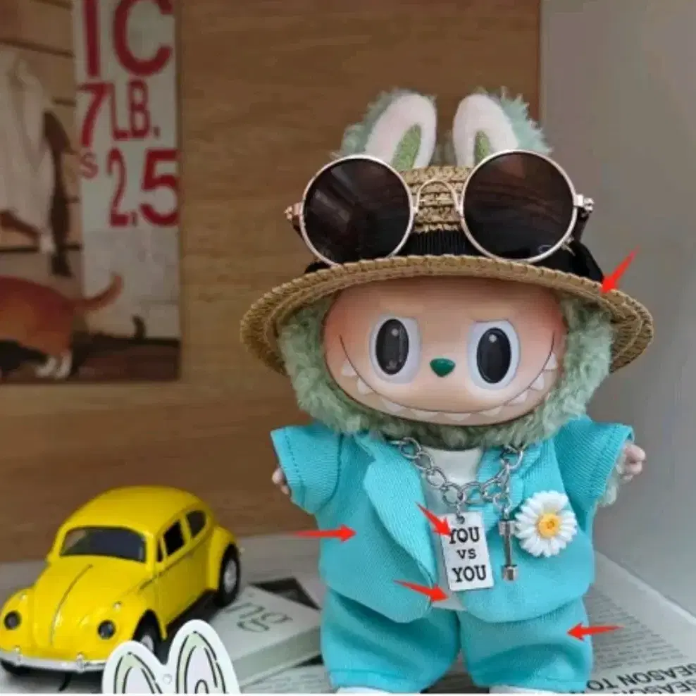 Labubu g-dragon なりきりセット Labubu服 / BIGBANG G-DRAGON 着用風 ぬいぐるみ服 - メルカリ