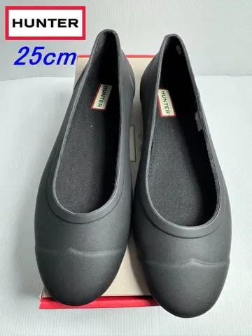 HUNTER 오리지널 투어 발레리나 블랙 레인 슈즈 25cm