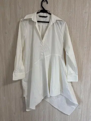 자라 여성 비대칭 화이트 셔츠 XS