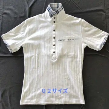 Men's Bigi 화이트 피케 셔츠 일본제