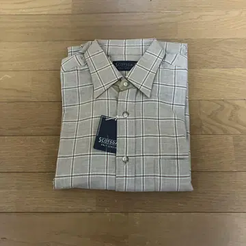 미사용 새상품 SCOTSDALE 긴팔 셔츠 베이지 계열 체크