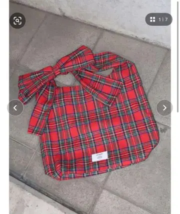 jouetie 패턴 리본 토트백 빨간색 레드
