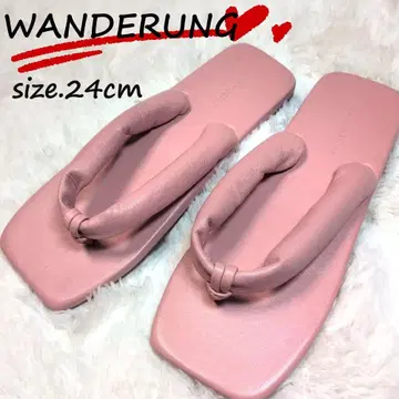 WANDERUNG 완더링 가죽 플립플랍 소가죽 핑크 24cm