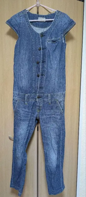 로데오 크라운 데님 블루 올인원 반팔
