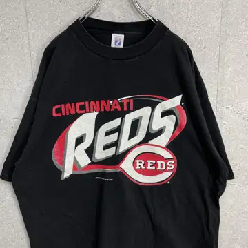 LOGO7 00s MLB 신시내티 레즈 프린트 티셔츠 블랙 2XL