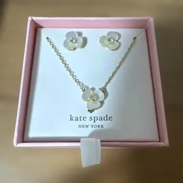 kate spade 꽃 모티브 목걸이 귀찌 세트