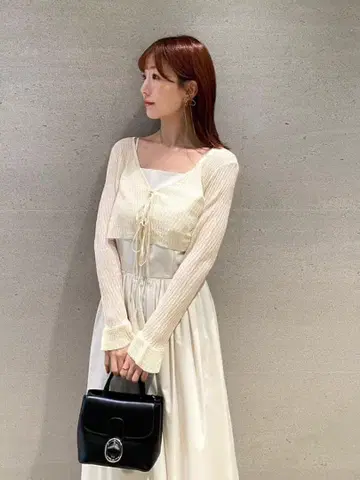 snidel 스나이델 시어 볼레로 가디건 핑크