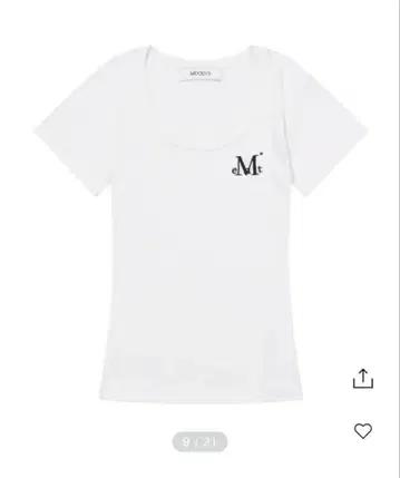 MUCENT 미디 라운드 네크라인 단추 없는 티셔츠