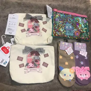 산리오 캐릭터 파우치와 삭스 5개 세트 한교동 플라워 토끼