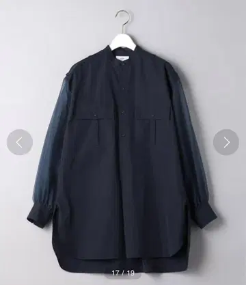HYKE 2021 SS GROSGRAIN SHIRT 네이비 1 사이즈