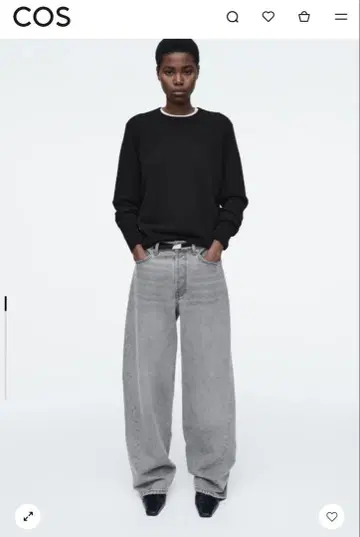 COS 코스 FACADE JEANS - STRAIGHT 그레이 27인치