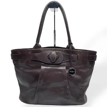 새상품급 FURLA 훌라 핸드백 토트백 가죽 브라운