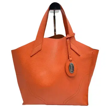 새상품급 FURLA 훌라 핸드백 참 포함 오렌지 가죽