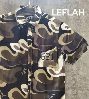 LEFLAH 셋업 반팔 셔츠 반바지 카모플라쥬