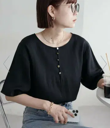 Discord 전후 2WAY 시어 골드 버튼 풀오버