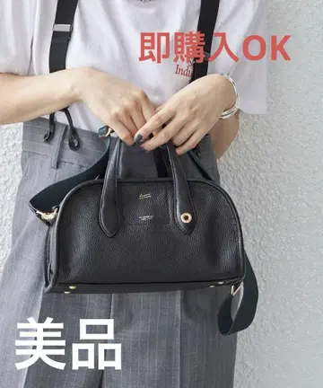 BEAURE:숄더 보스턴 미니 보스턴 천연 가죽 주름 가죽 가로형