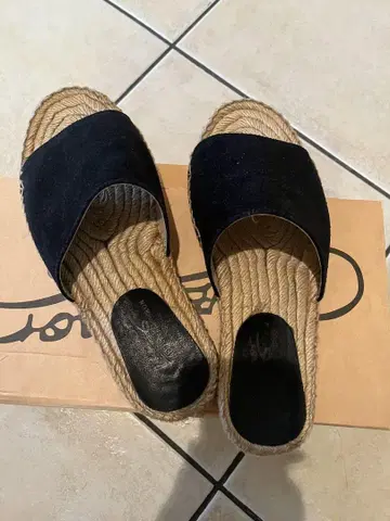 카르자놀 24cm 샌들 스웨이드 블랙