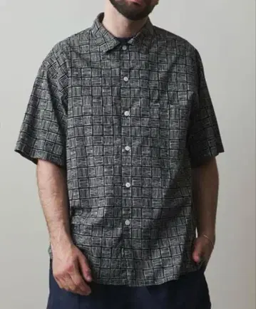 Steven Alan 스퀘어 프린트 캠핑 컬러 셔츠