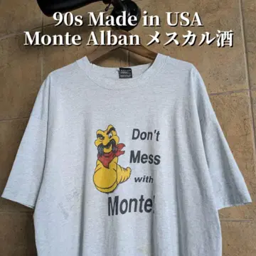 90s USA제 Monte Alban 여성용 스컬 술 티셔츠 싱글 스티치