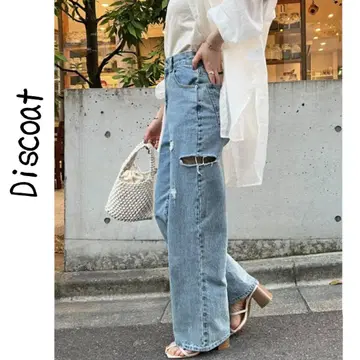 DISCOAT US 코튼 크러쉬 데님 팬츠