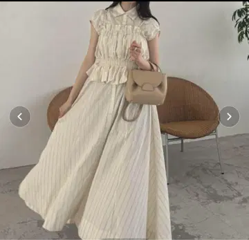 snidel 뷔스티에 콤비 셔츠 원피스