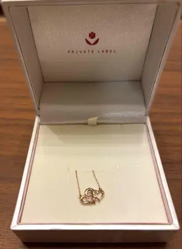 PRIVATE LABEL 하트 모티브 핑크 골드 목걸이