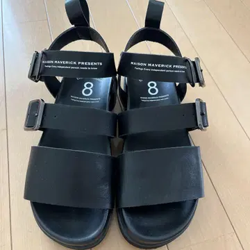 메종 매버릭 가죽 샌들 BK S 사이즈