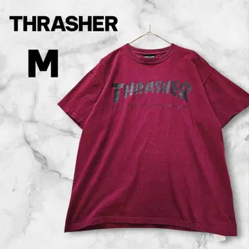 트레셔 반팔 티셔츠 로고 티셔츠 크림슨 스케이트보드 코튼 M