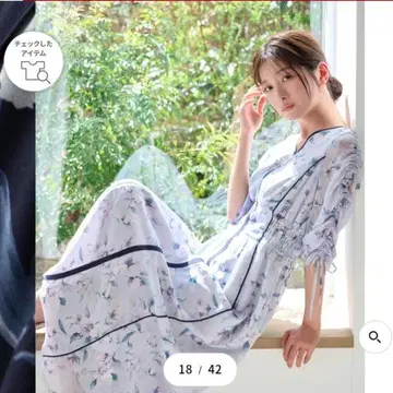 질 바이 질 스튜어트 플라워 프린트 바이컬러 원피스