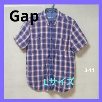 Gap 체크 무늬 반팔 캐주얼 셔츠 L 사이즈