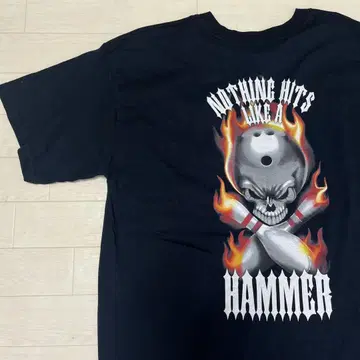 HAMMER 험멜 티셔츠 볼링 백 프린트 불꽃 해골