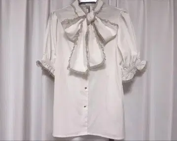 ROJITA 보타이 리본 하트 버튼 블라우스 핑크