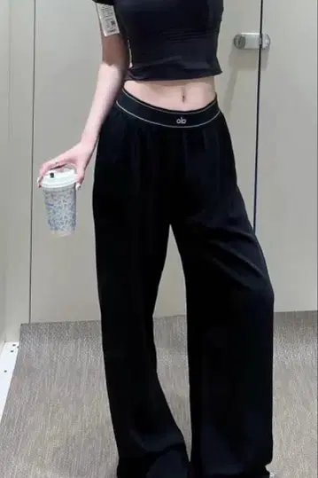 alo 블랙 캐주얼 팬츠 S