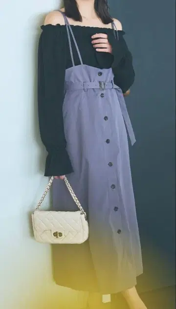 mysty woman 앞 버튼 장식 내로우 스커트 롱 스커트