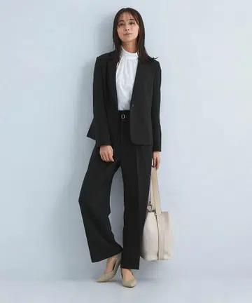 유나이티드 애로우즈 그린 라벨 블랙 비즈니스 정장 팬츠 벨트 포함
